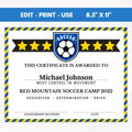 end of season soccer award certificate template school youth club soccer participation award